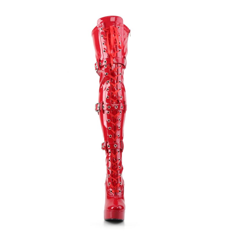 Pleaser Electra-3028 Hoge Hakken Dames Rood | BELGIE BEQZCPIB