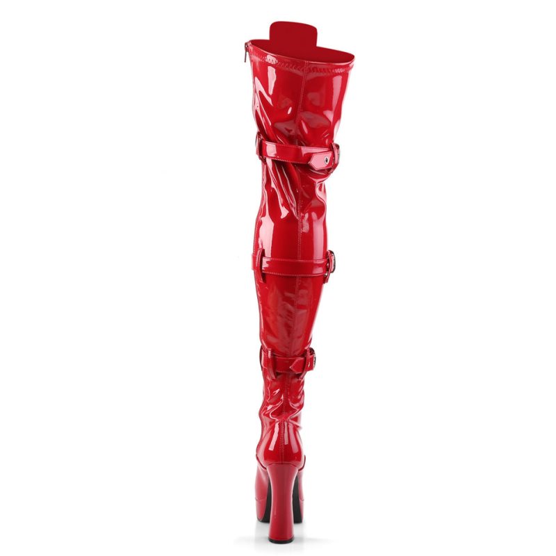Pleaser Electra-3028 Hoge Hakken Dames Rood | BELGIE BEQZCPIB