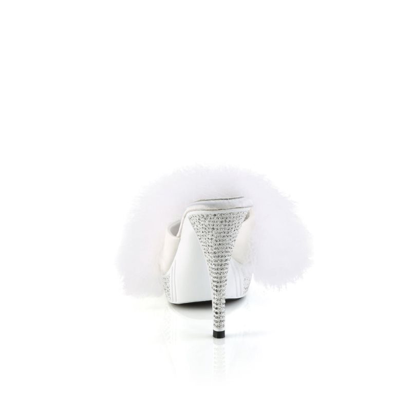 Pleaser Elegant-401F Badslippers Plateauzool Dames Wit | BELGIE BEOSUZQX