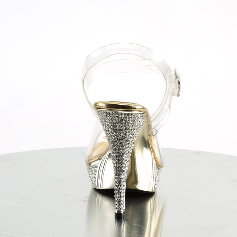 Pleaser Elegant-408 Hakken Dames Goud | BELGIE BEMURXYF