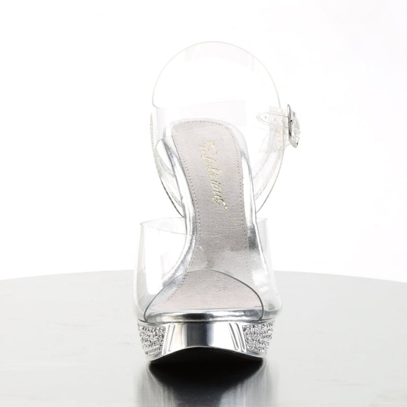Pleaser Elegant-408 Hakken Dames Zilver | BELGIE BEORLZAS