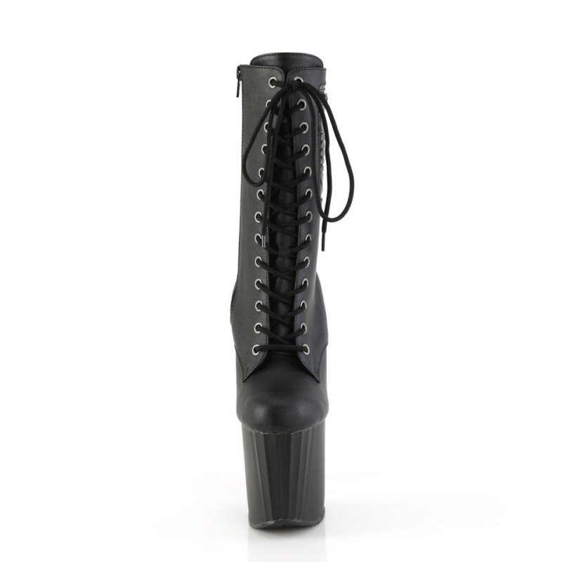 Pleaser Enchant-1040PK Vegan Leather Laarzen Dames Zwart | BELGIE BETUWOGB