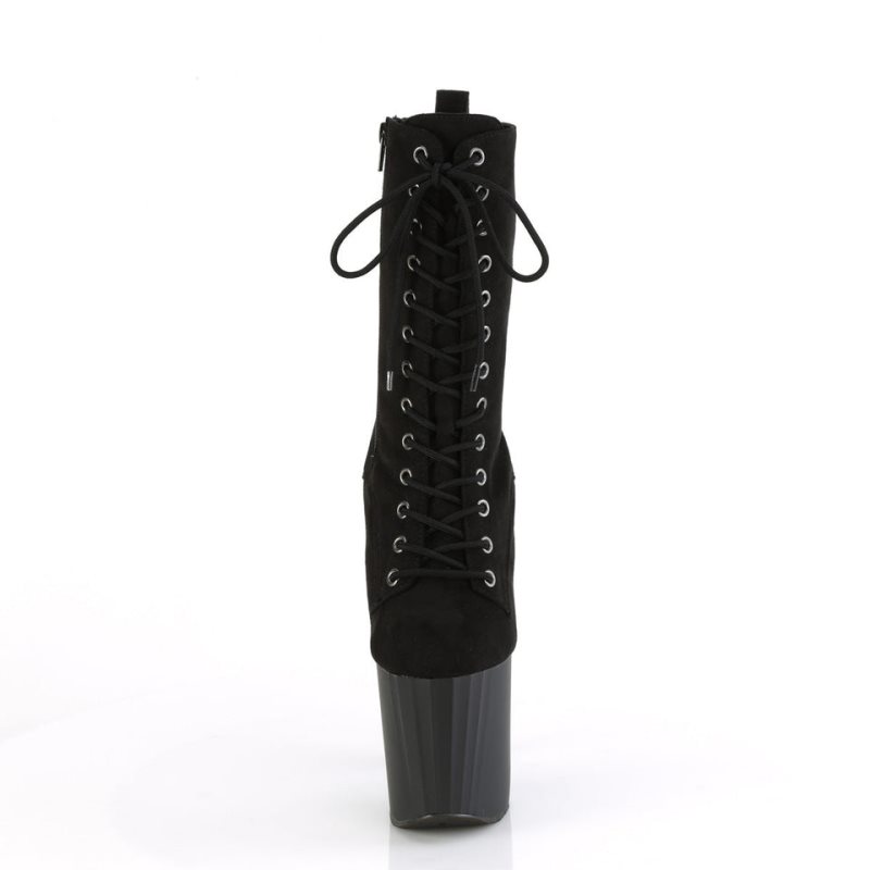Pleaser Enchant-1040 Faux Suede Laarzen Dames Zwart | BELGIE BEKMXWUH