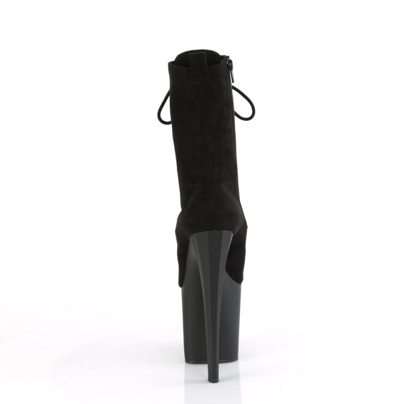Pleaser Enchant-1040 Faux Suede Laarzen Dames Zwart | BELGIE BEKMXWUH