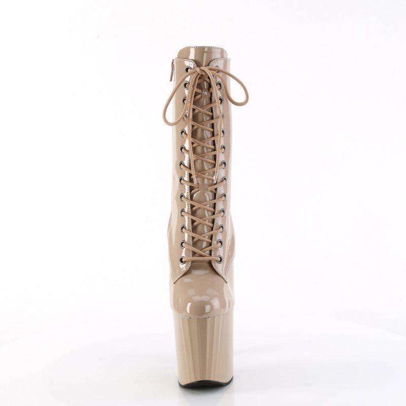 Pleaser Enchant-1040 Laarzen Dames Beige | BELGIE BEDBUTFL