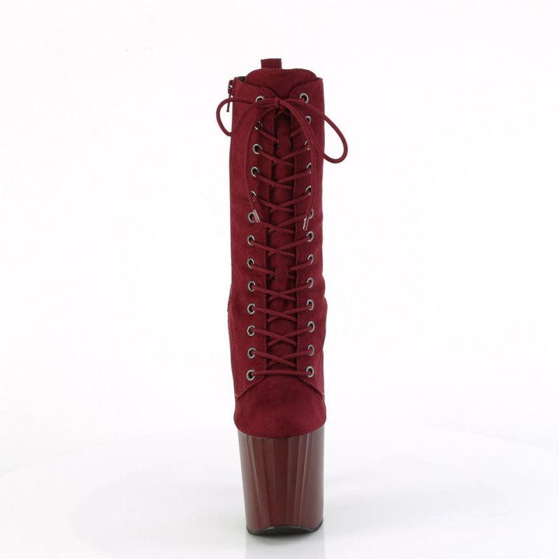 Pleaser Enchant-1040 Laarzen Dames Bordeaux | BELGIE BEBWUNLY