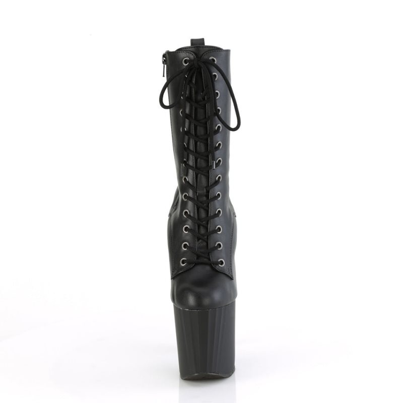 Pleaser Enchant-1040 Vegan Leather Laarzen Dames Zwart | BELGIE BEHBWSVR