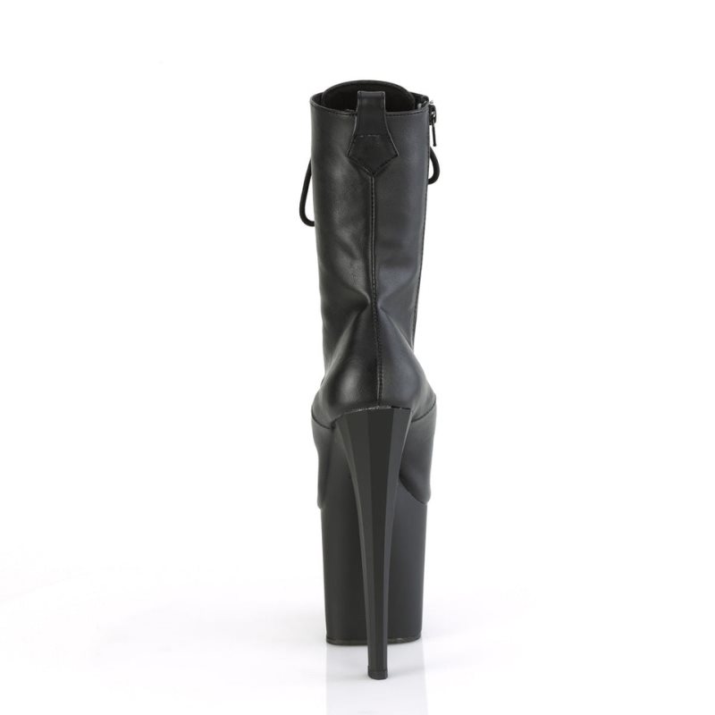 Pleaser Enchant-1040 Vegan Leather Laarzen Dames Zwart | BELGIE BEHBWSVR