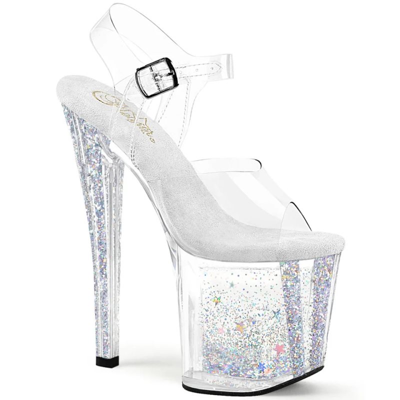 Pleaser Enchant-708AQUA-04 Hakken Dames Zilver | BELGIE BEXWQZPO