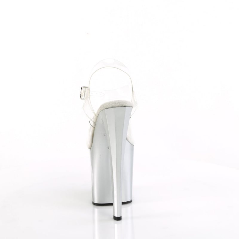 Pleaser Enchant-708LT-CIRCLE Hakken Dames Zilver | BELGIE BEGHWCDR