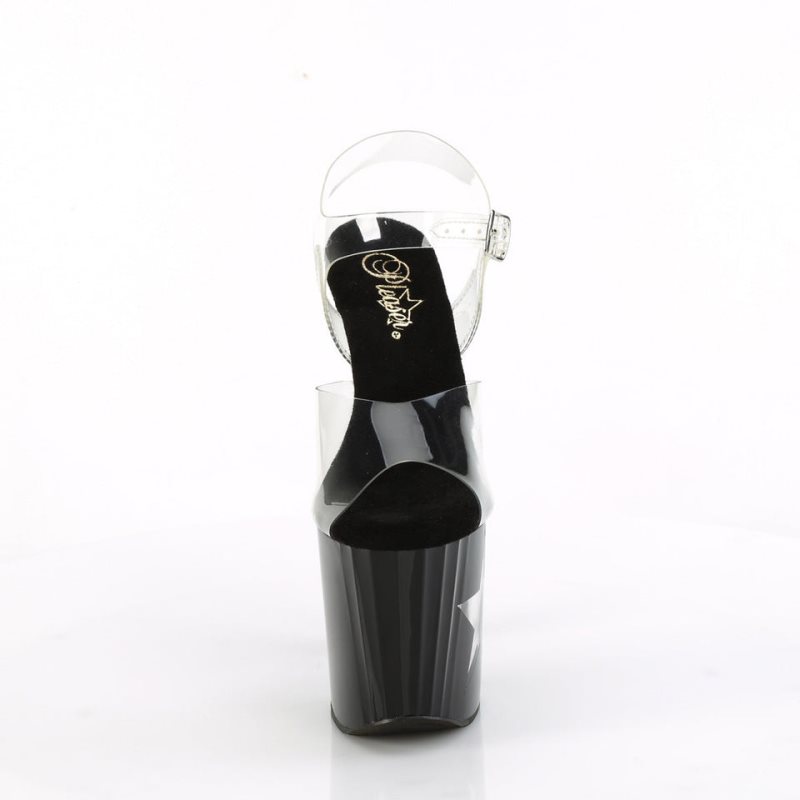 Pleaser Enchant-708LT-STAR Hakken Dames Zwart | BELGIE BETOFUNK