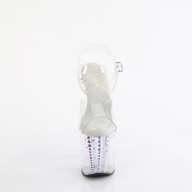 Pleaser Enchant-708RS-02 Hakken Dames Clear | BELGIE BEDLBVJS