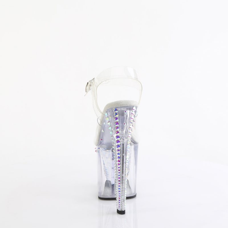 Pleaser Enchant-708RS-02 Hakken Dames Clear | BELGIE BEDLBVJS