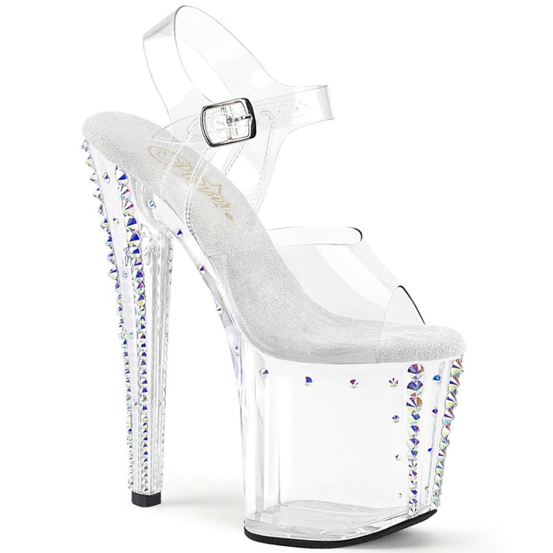 Pleaser Enchant-708RS-02 Hakken Dames Clear | BELGIE BEDLBVJS
