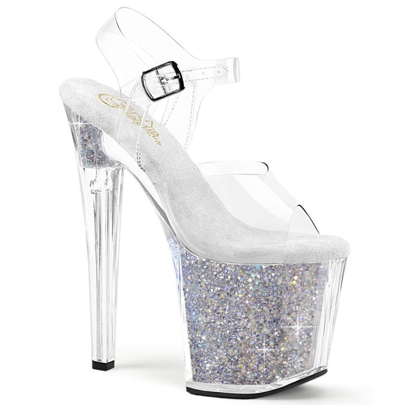 Pleaser Enchant-708RSI Hakken Dames Zilver | BELGIE BEVNPACL