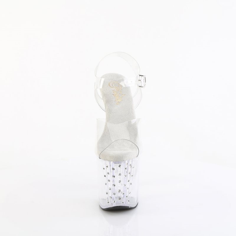 Pleaser Enchant-708RS Hakken Dames Clear | BELGIE BERLBTAN