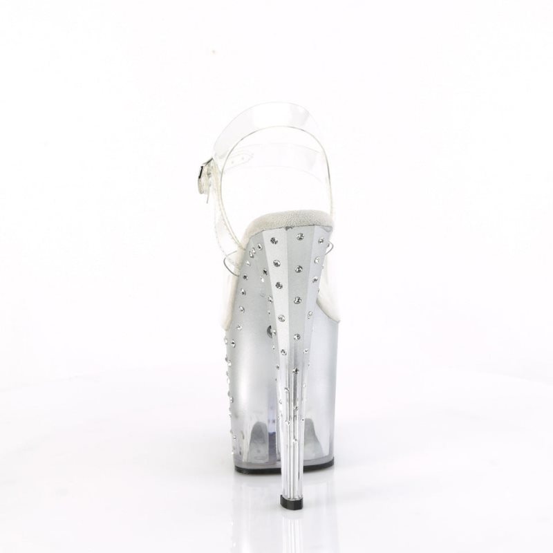 Pleaser Enchant-708T-LT Hakken Dames Zilver | BELGIE BEDKMVON