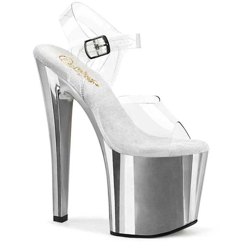 Pleaser Enchant-708 Hakken Dames Zilver | BELGIE BEEWAHVU
