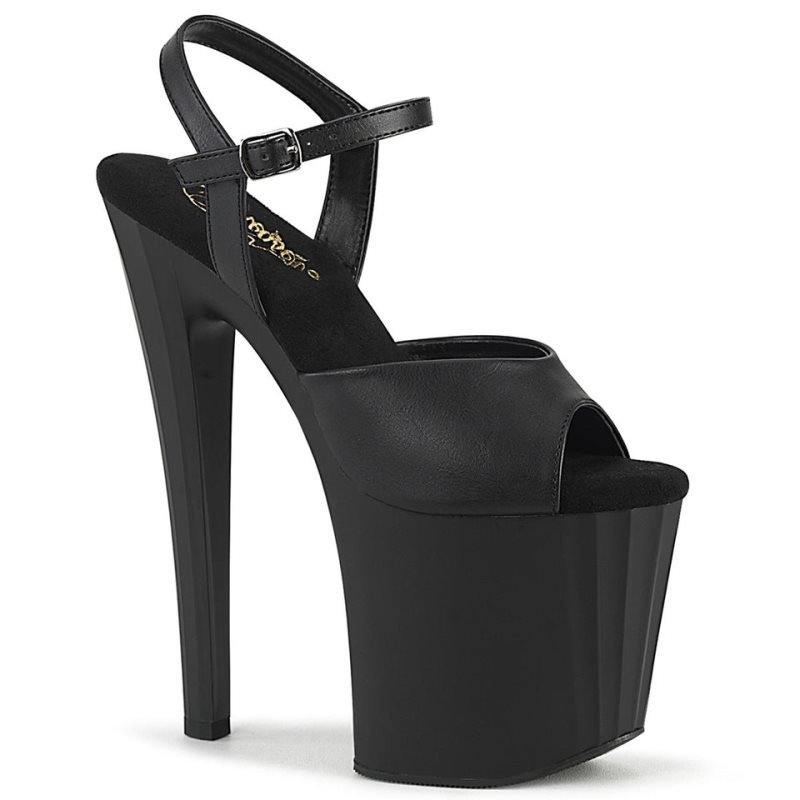 Pleaser Enchant-709 Vegan Leather Hakken Dames Zwart | BELGIE BECKFWDZ