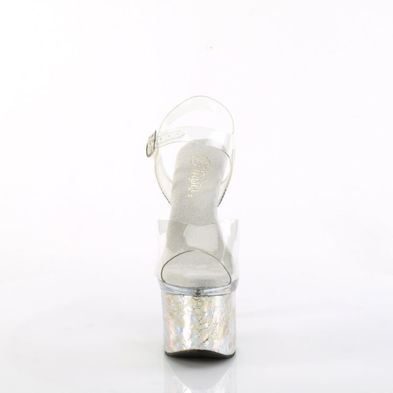 Pleaser Esteem-708CK Hakken Dames Zilver | BELGIE BEXPIFNM
