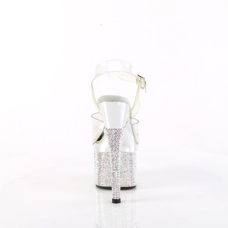 Pleaser Esteem-708DM Hakken Dames Zilver | BELGIE BERKDSNZ