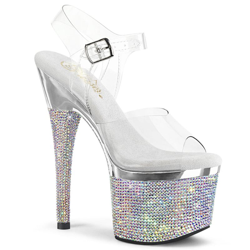 Pleaser Esteem-708DM Hakken Dames Zilver | BELGIE BERKDSNZ