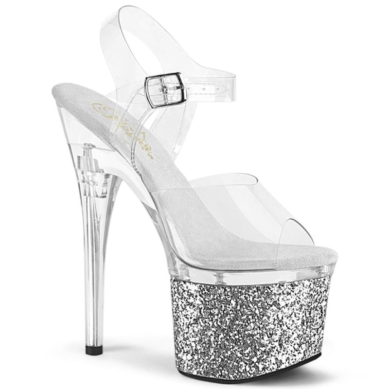 Pleaser Esteem-708LG Hakken Dames Zilver | BELGIE BEJOIYQV