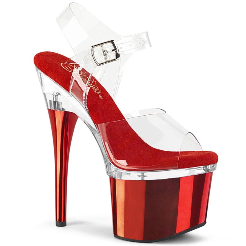 Pleaser Esteem-708 Hakken Dames Rood | BELGIE BEXZOUHM