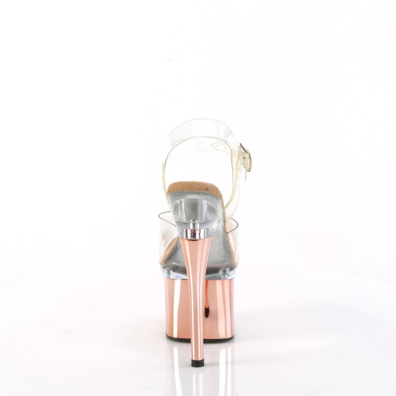Pleaser Esteem-708 Hakken Dames Roze Goud | BELGIE BEBZGVMD