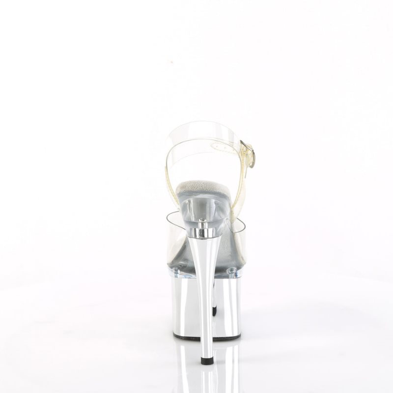 Pleaser Esteem-708 Hakken Dames Zilver | BELGIE BEKXTIHQ
