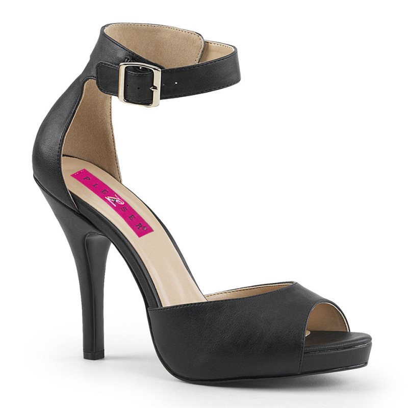 Pleaser Eve-02 Vegan Leather Hakken Dames Zwart | BELGIE BEIGNWJF