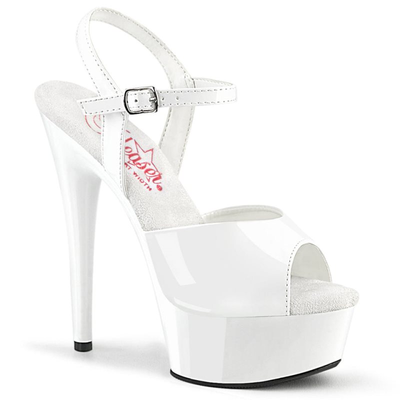 Pleaser Excite-609 Hakken Dames Wit | BELGIE BEYEXBVH