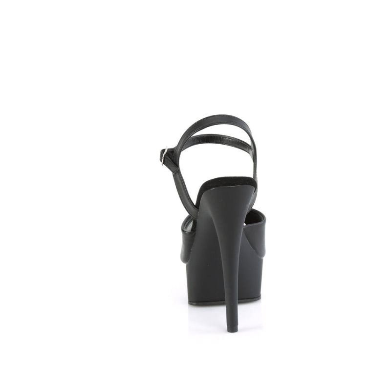 Pleaser Excite-609 Vegan Leather Hakken Dames Zwart | BELGIE BEFQXCAV