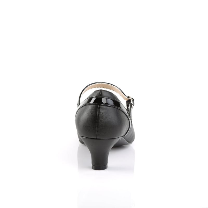 Pleaser Fab-425 Faux Leather Hakken Dames Zwart | BELGIE BEYCOSAP