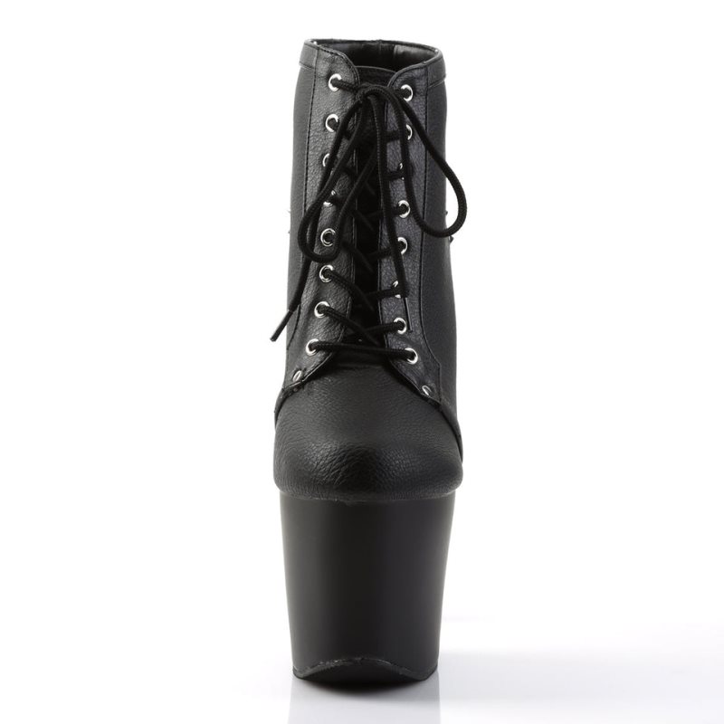 Pleaser Fearless-700-28 Vegan Leather Laarzen Dames Zwart | BELGIE BEJEYXCG