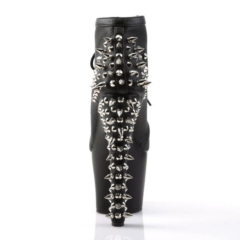 Pleaser Fearless-700-28 Vegan Leather Laarzen Dames Zwart | BELGIE BEJEYXCG