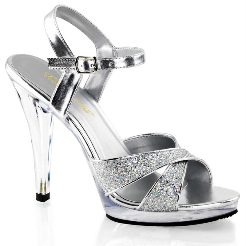 Pleaser Flair-419(G) Hakken Dames Zilver | BELGIE BECAENIJ