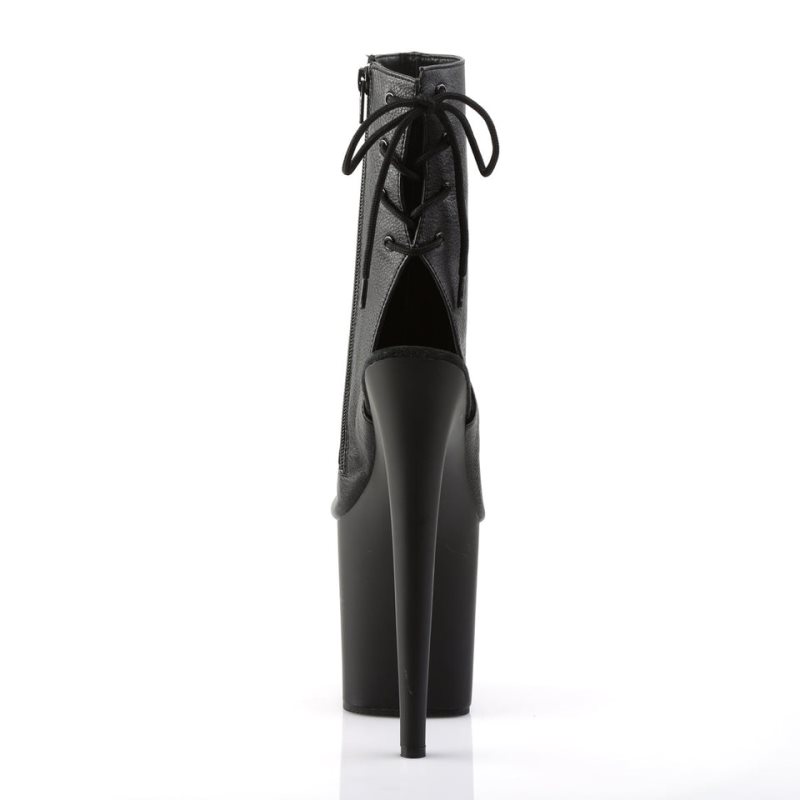 Pleaser Flamingo-1018 Vegan Leather Laarzen Dames Zwart | BELGIE BEWVIDLM
