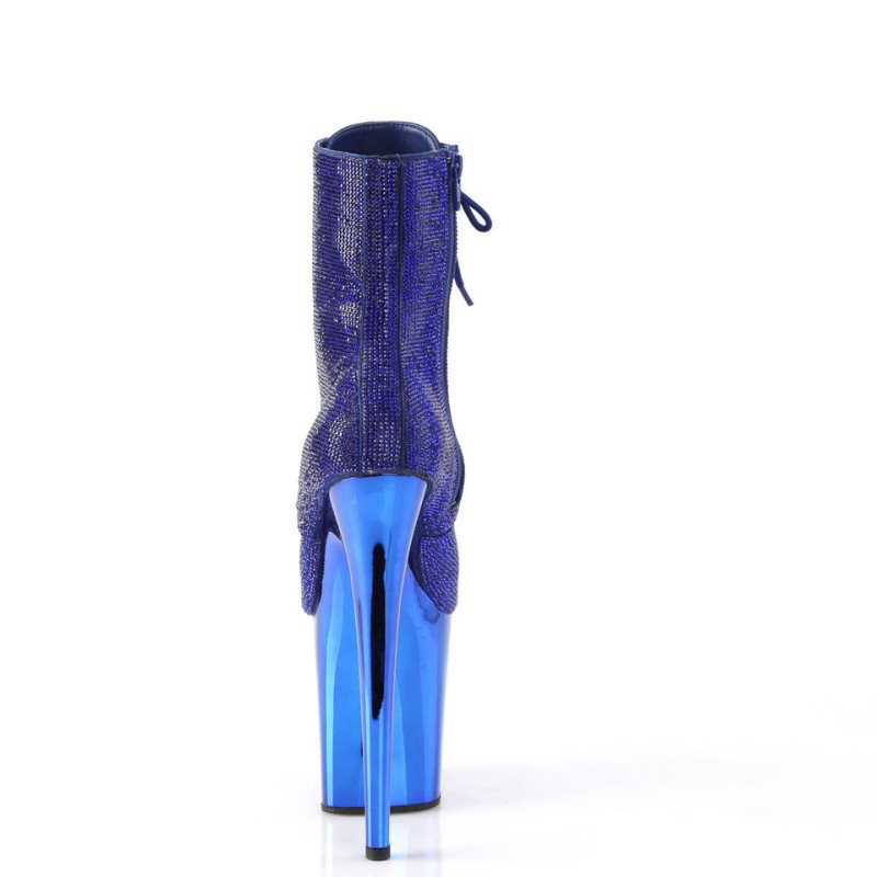 Pleaser Flamingo-1020CHRS Laarzen Dames Blauw | BELGIE BEROAFUL