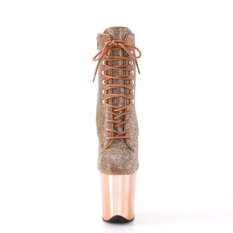 Pleaser Flamingo-1020CHRS Laarzen Dames Roze Goud | BELGIE BEJCEURV