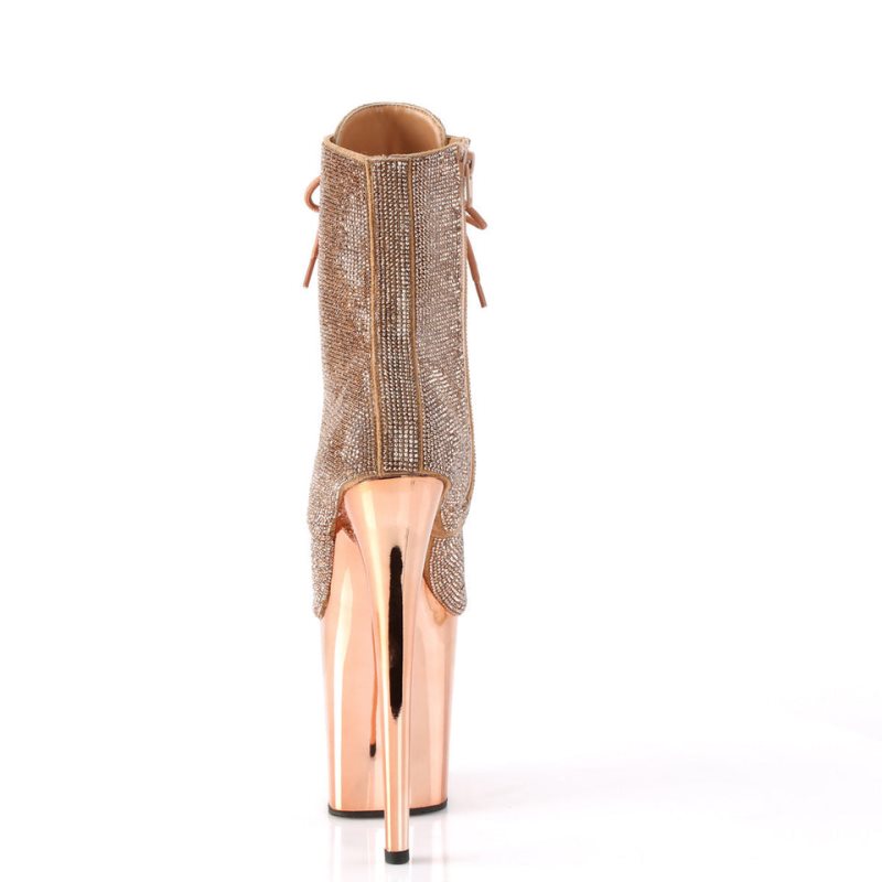 Pleaser Flamingo-1020CHRS Laarzen Dames Roze Goud | BELGIE BEJCEURV