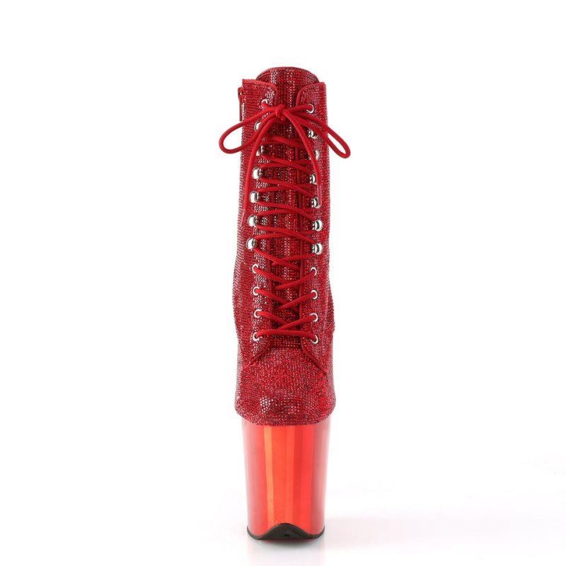 Pleaser Flamingo-1020CHRS Laarzen Dames Rood | BELGIE BEUVHCIQ