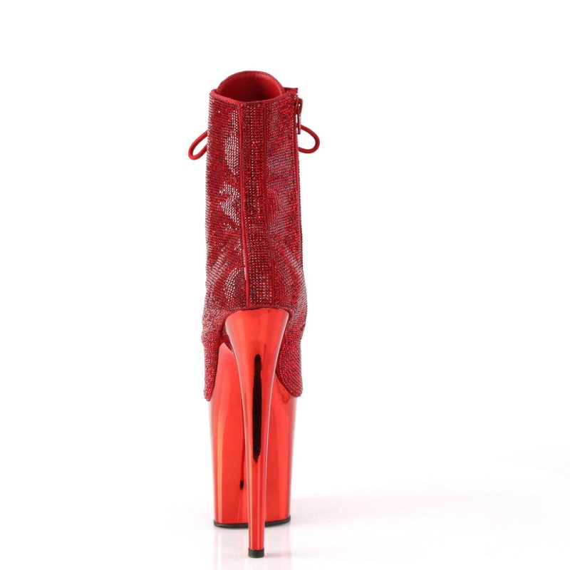 Pleaser Flamingo-1020CHRS Laarzen Dames Rood | BELGIE BEUVHCIQ