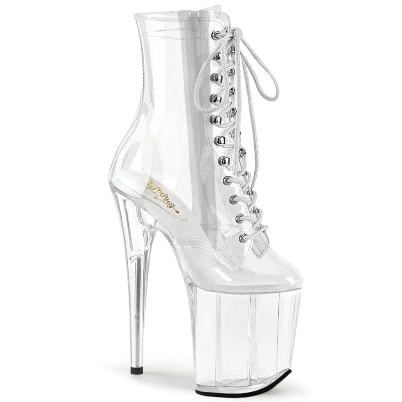 Pleaser Flamingo-1020C Laarzen Dames Clear | BELGIE BECTFHDA