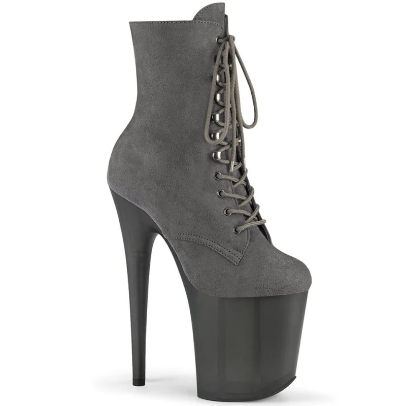 Pleaser Flamingo-1020FST Laarzen Dames Grijs | BELGIE BEUBWKCY
