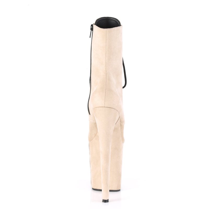 Pleaser Flamingo-1020FS Laarzen Dames Beige | BELGIE BEOULPBY