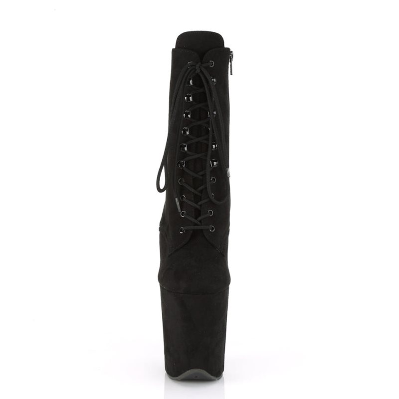 Pleaser Flamingo-1020FS Suede Laarzen Dames Zwart | BELGIE BEJSIAVB