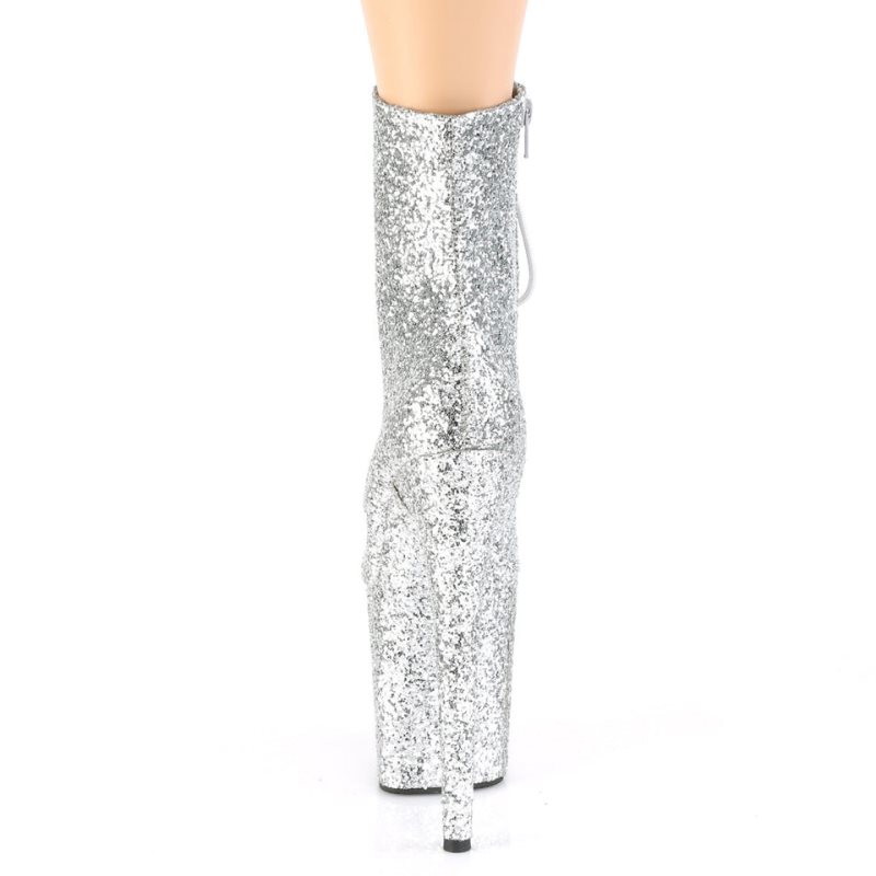 Pleaser Flamingo-1020GWR Laarzen Dames Zilver | BELGIE BETGUXWF