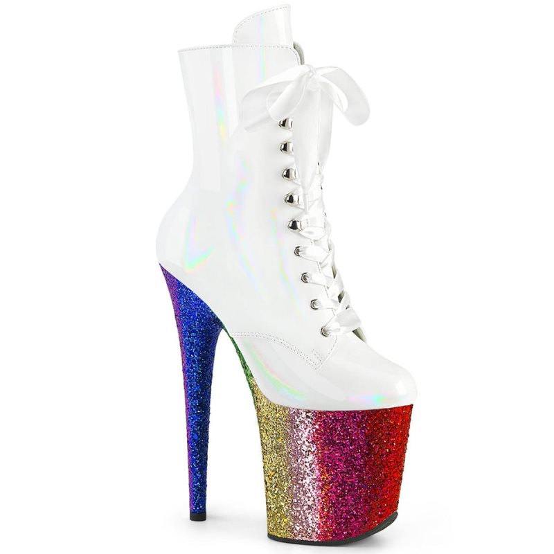Pleaser Flamingo-1020HG Laarzen Dames Wit Gekleurd | BELGIE BEYOCRBS