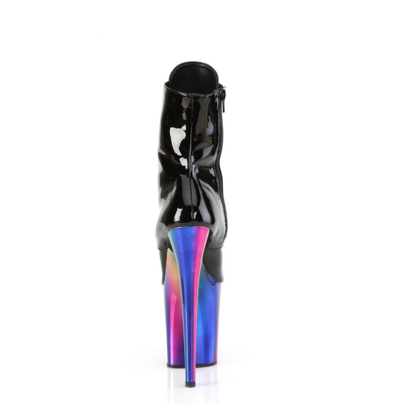 Pleaser Flamingo-1020RC Laarzen Dames Zwart Gekleurd | BELGIE BEXNLTPZ